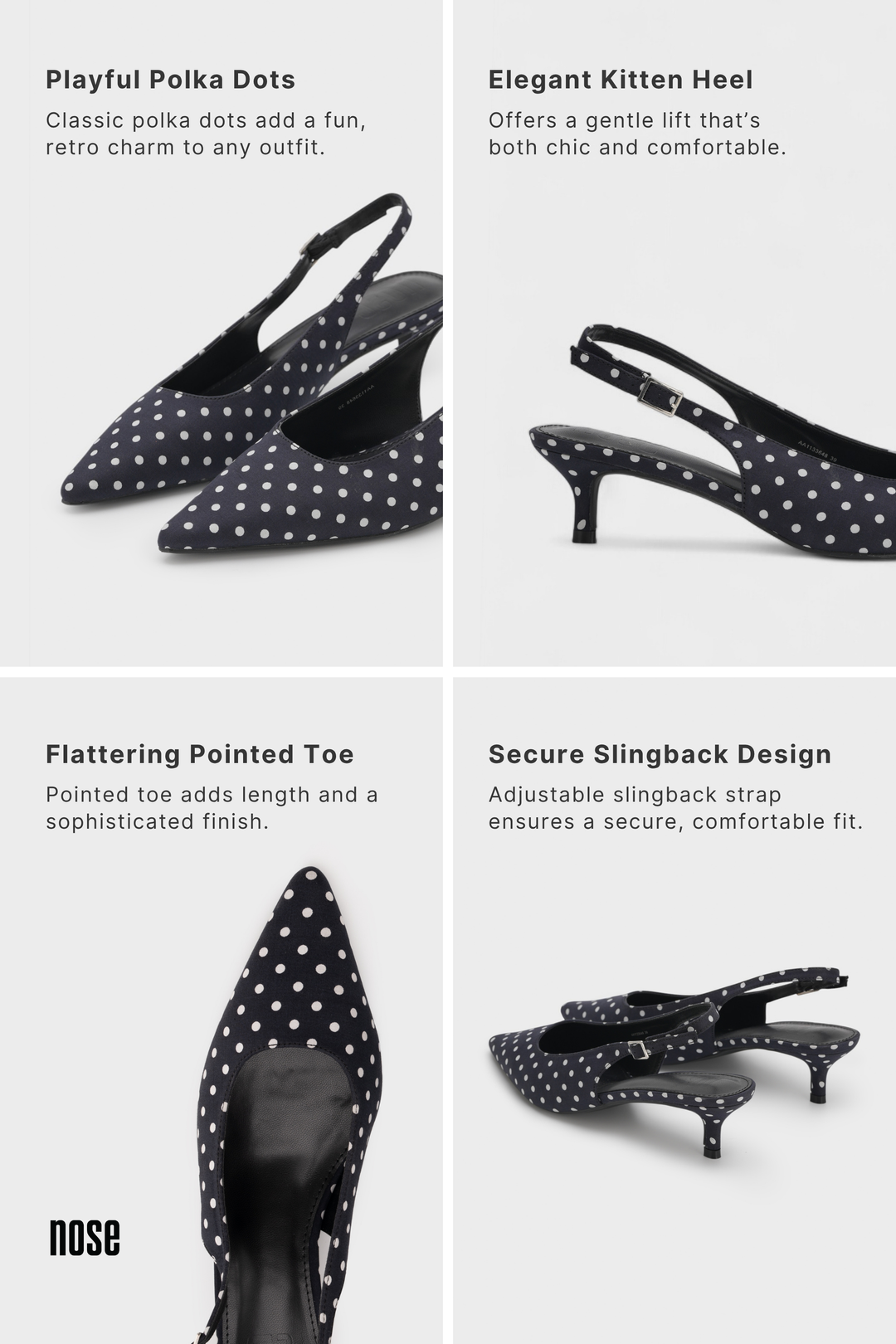 POLKA DOT SLINGBACK HEEL PUMP
