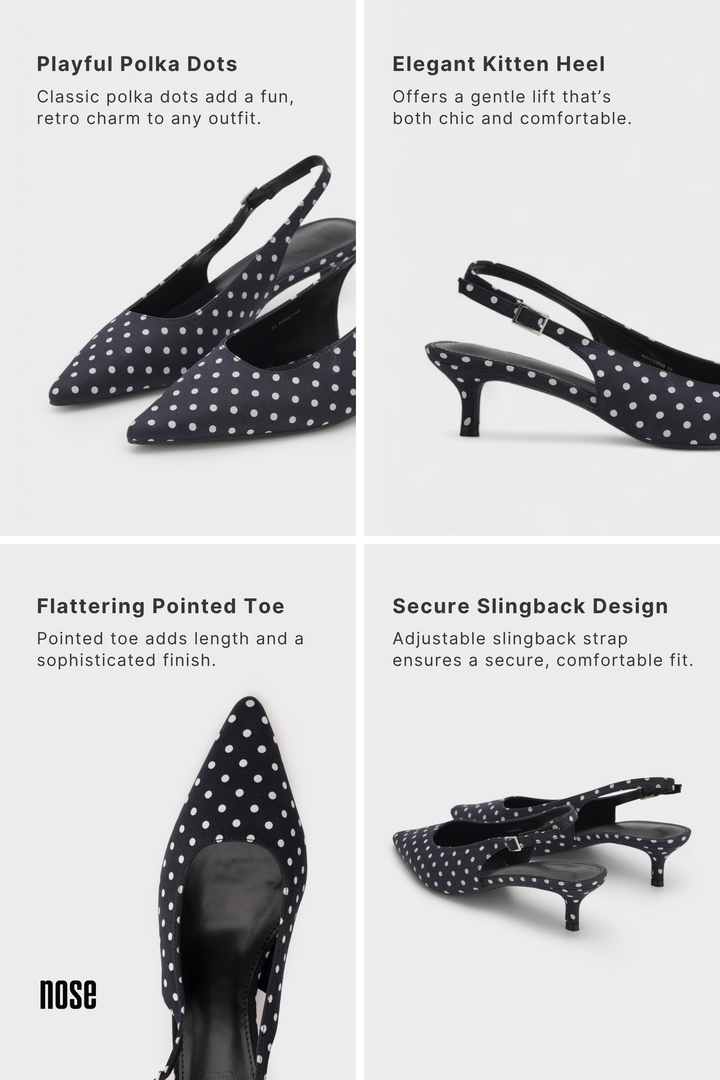POLKA DOT SLINGBACK HEEL PUMP