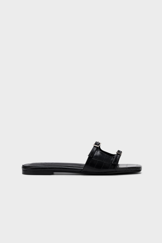 FAUX CROCO FLAT SLIDE - Nose