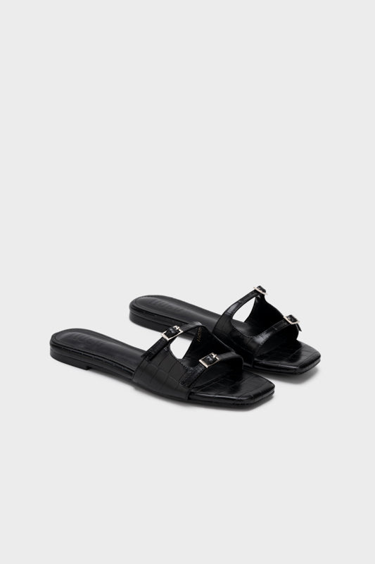 FAUX CROCO FLAT SLIDE - Nose