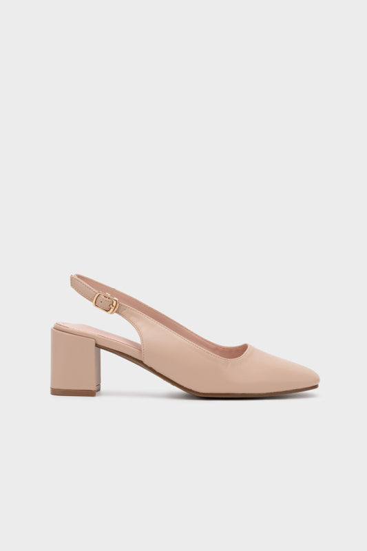 SQUARE TOE CHUNKY SLINGBACK HEEL - Nose