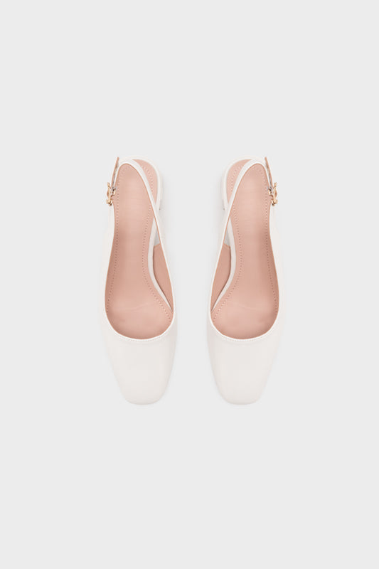 SQUARE TOE CHUNKY SLINGBACK HEEL - Nose