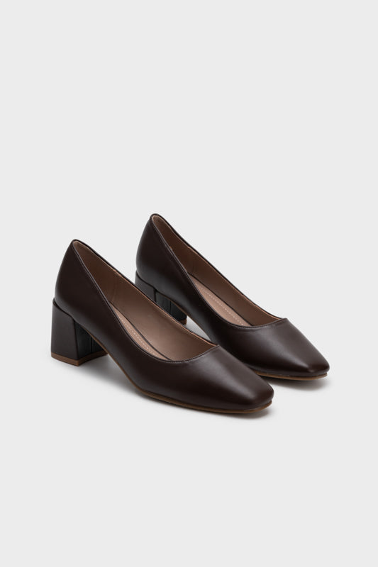 SQUARE TOE CHUNKY HEEL PUMP - Nose