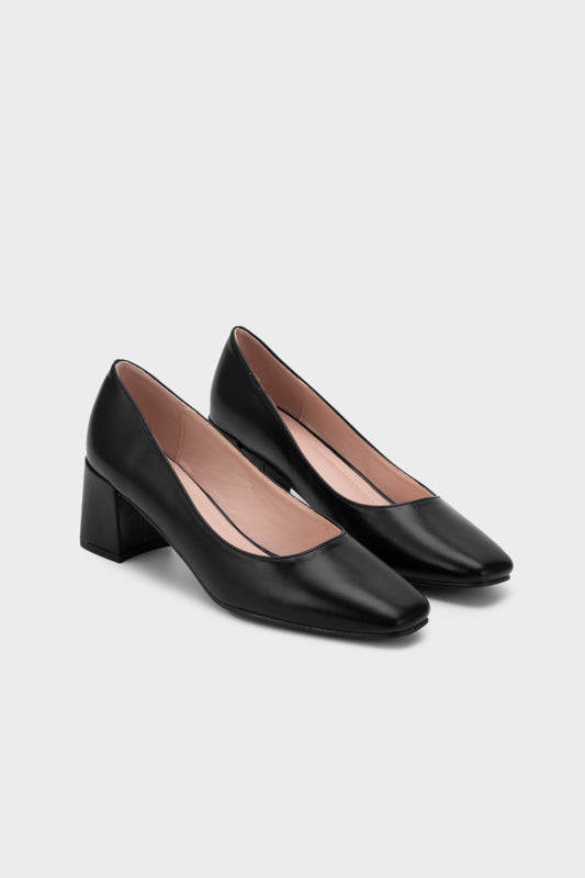 SQUARE TOE CHUNKY HEEL PUMP - Nose