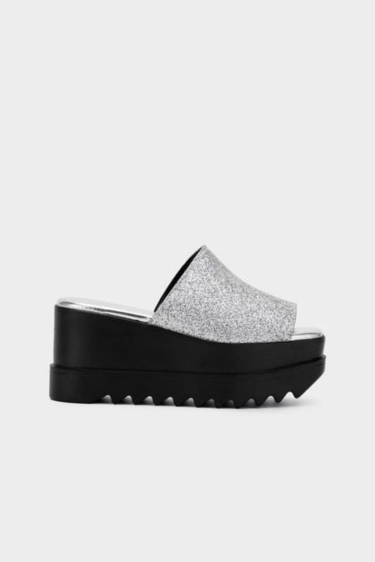 GLITTER PLATFORM WEDGE SLIDE - Nose