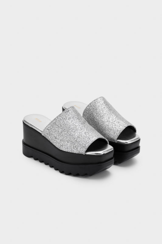 GLITTER PLATFORM WEDGE SLIDE - Nose