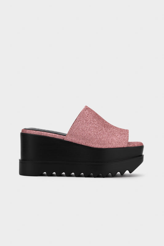 GLITTER PLATFORM WEDGE SLIDE - Nose