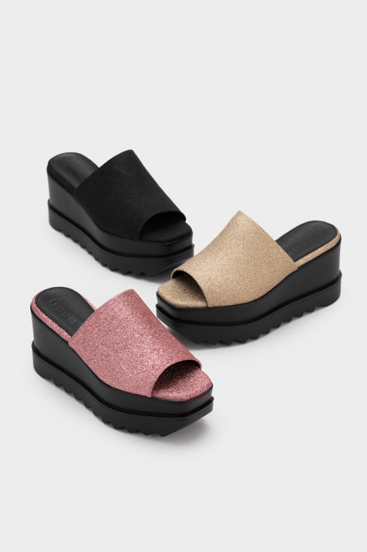 GLITTER PLATFORM WEDGE SLIDE - Nose