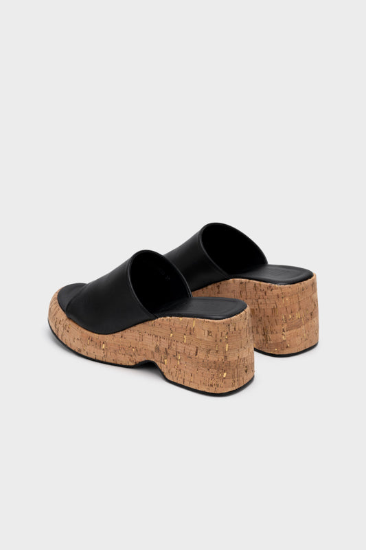 NATURAL CORK WEDGE HEEL SLIDE - Nose