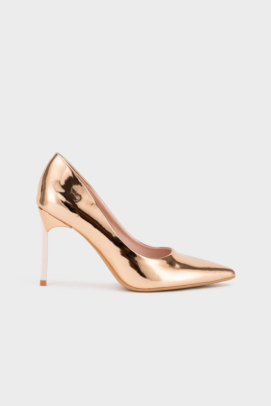 POINTY TOE WITH CHROME HEEL PUMP - Nose