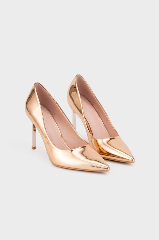 POINTY TOE WITH CHROME HEEL PUMP - Nose