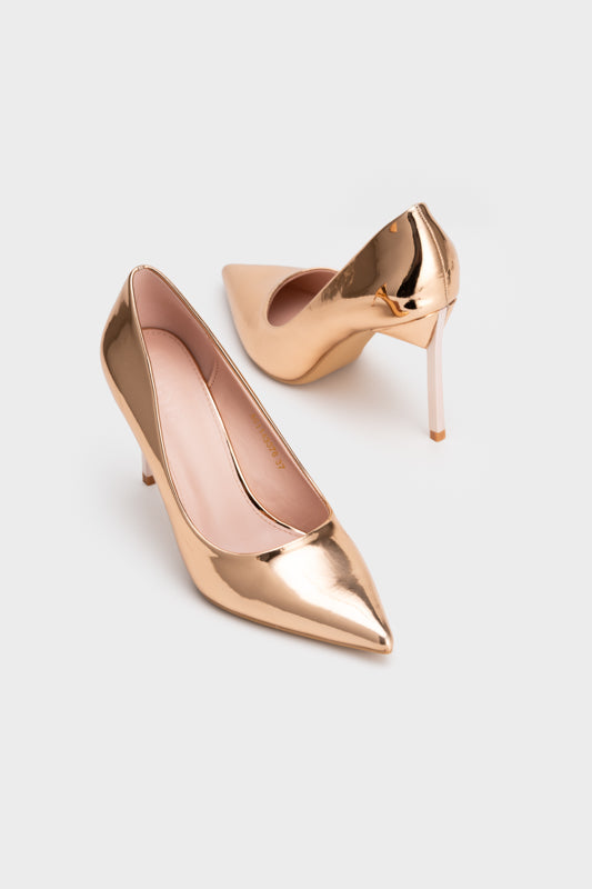 POINTY TOE WITH CHROME HEEL PUMP - Nose