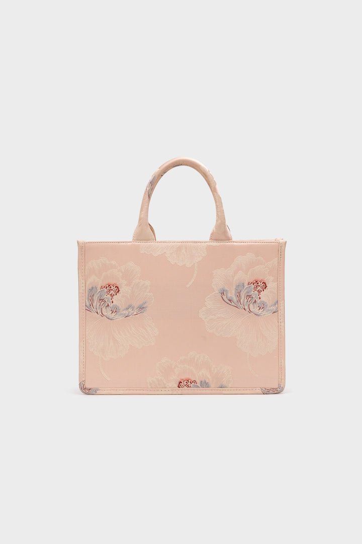 SILK PRINT FLORAL TOTE