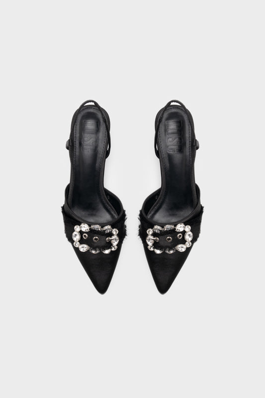 EMBELLISHED BUCKLE SLINGBACK HEEL - Nose