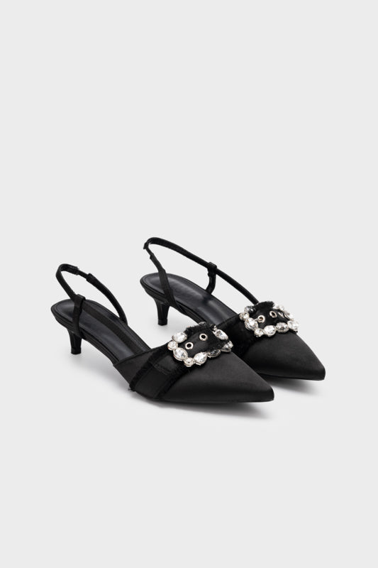 EMBELLISHED BUCKLE SLINGBACK HEEL - Nose